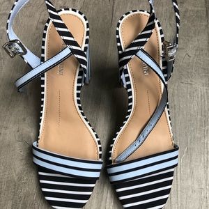 Gianni Bini Pinstriped Heels